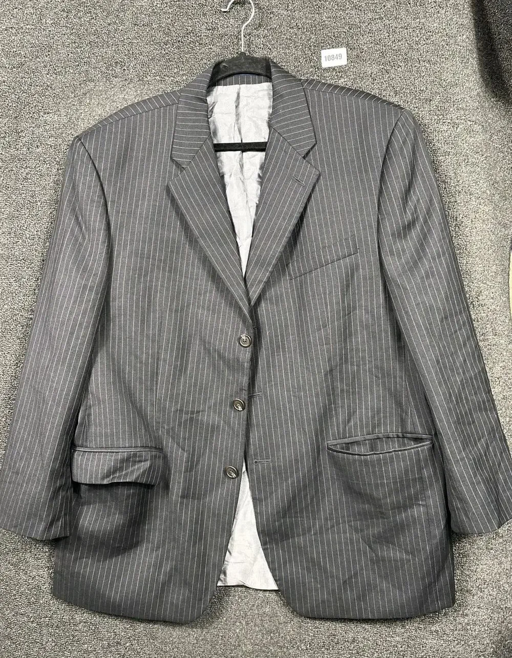 Ralph Lauren Blazer Mens 44R Gray Pinstripe Wool Made In Canada Dillard's Jacket